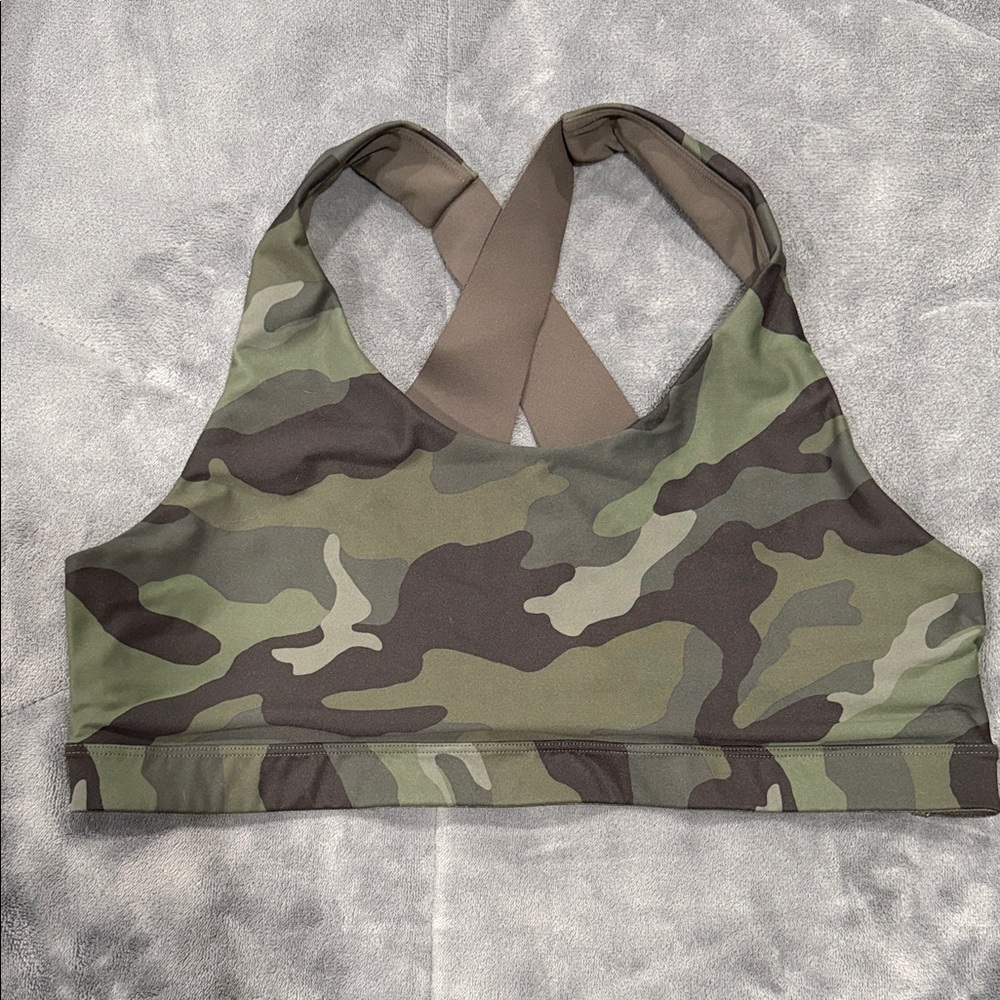 Old Navy Green Camouflage Sports Bra